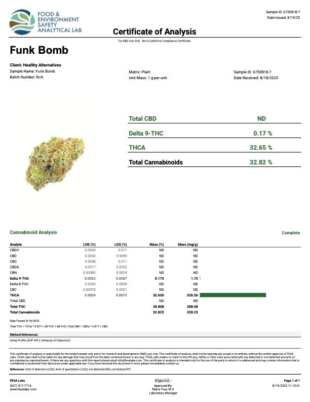 Funk Bomb - Premium Sativa- Online Exclusive!